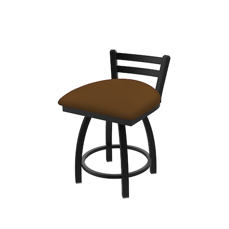 Holland Bar Stool Co 18" Low Back Swivel Vanity Stool, Black Wrinkle, Canter Thatch Seat 41118BW001